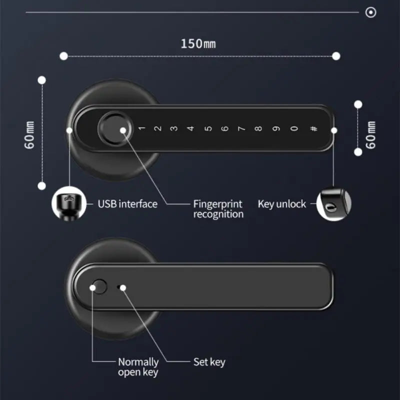 TTlock Smart-Fingerprint Passwort Türschloss Bluetooth Griff Schloss Unterstützung APP Fernbedienung Arbeit Mit TTlock Gateway G2